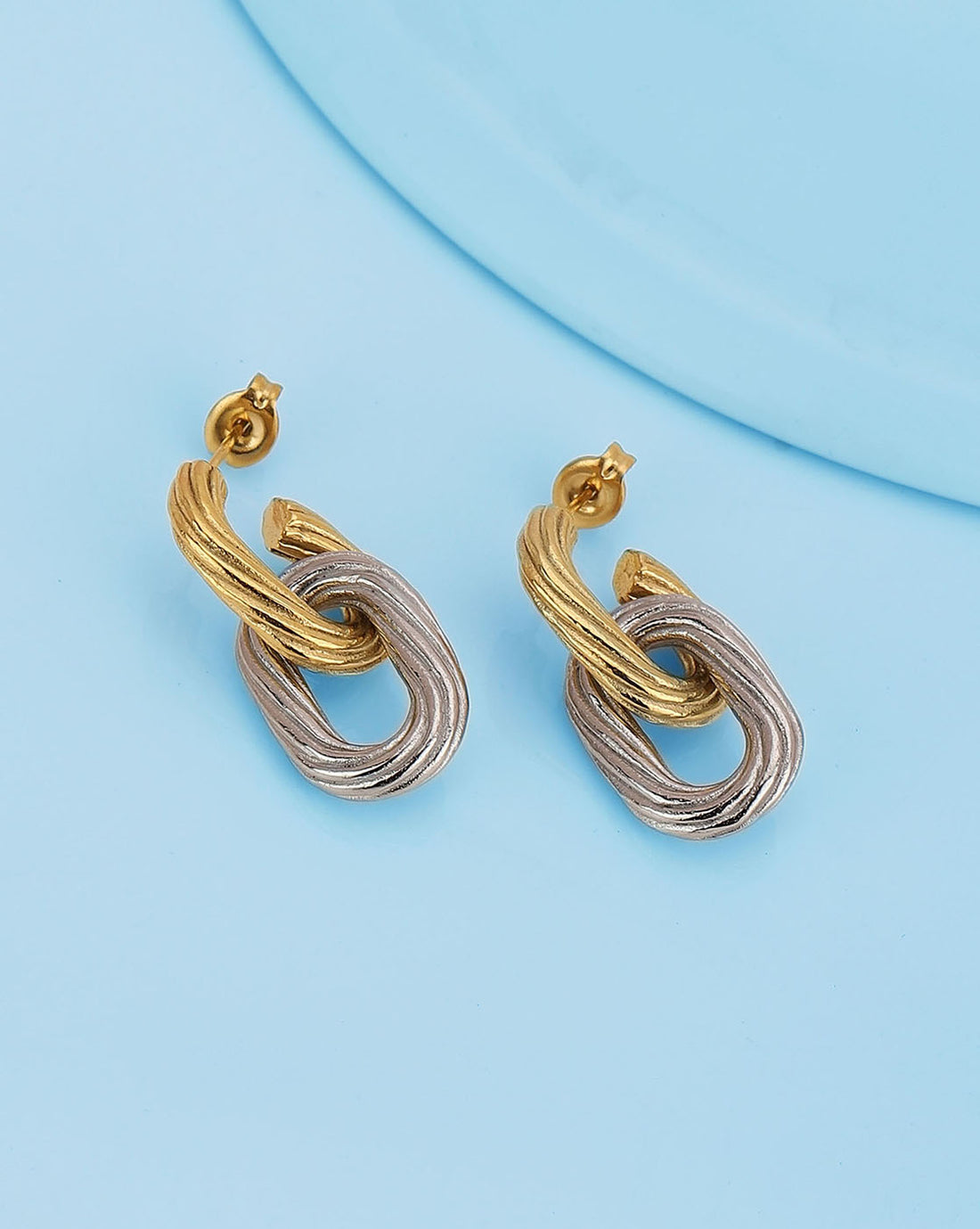 Gold &amp; Silver Plated Fancy Drop Earring For Women
