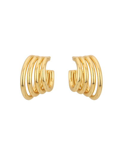 18Kt Gold Plated Handcraft Spiral Hoop Earring