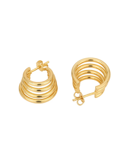 18Kt Gold Plated Handcraft Spiral Hoop Earring