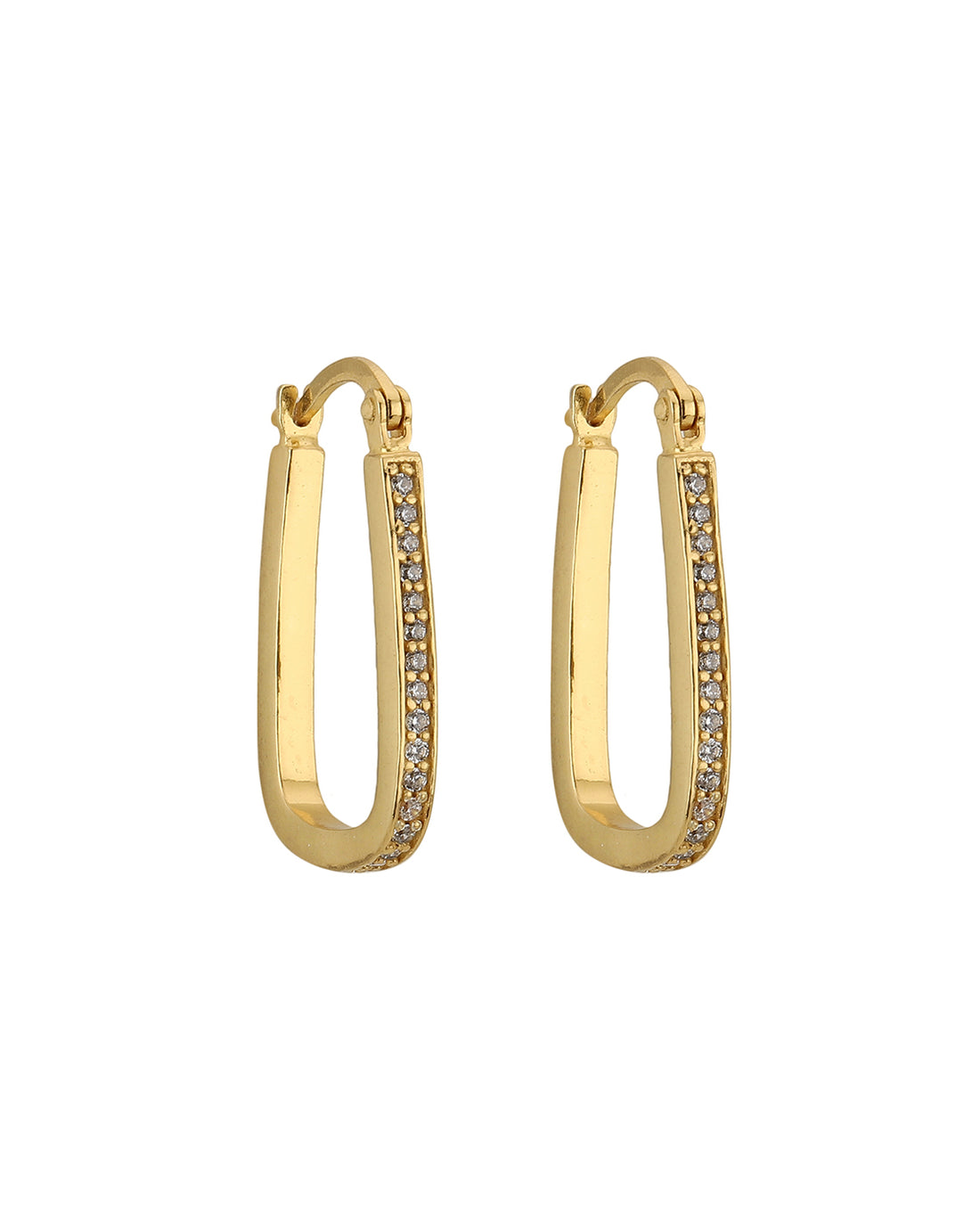 18Kt Gold Plated With Zirconia Stylish Studded Hoop Earring
