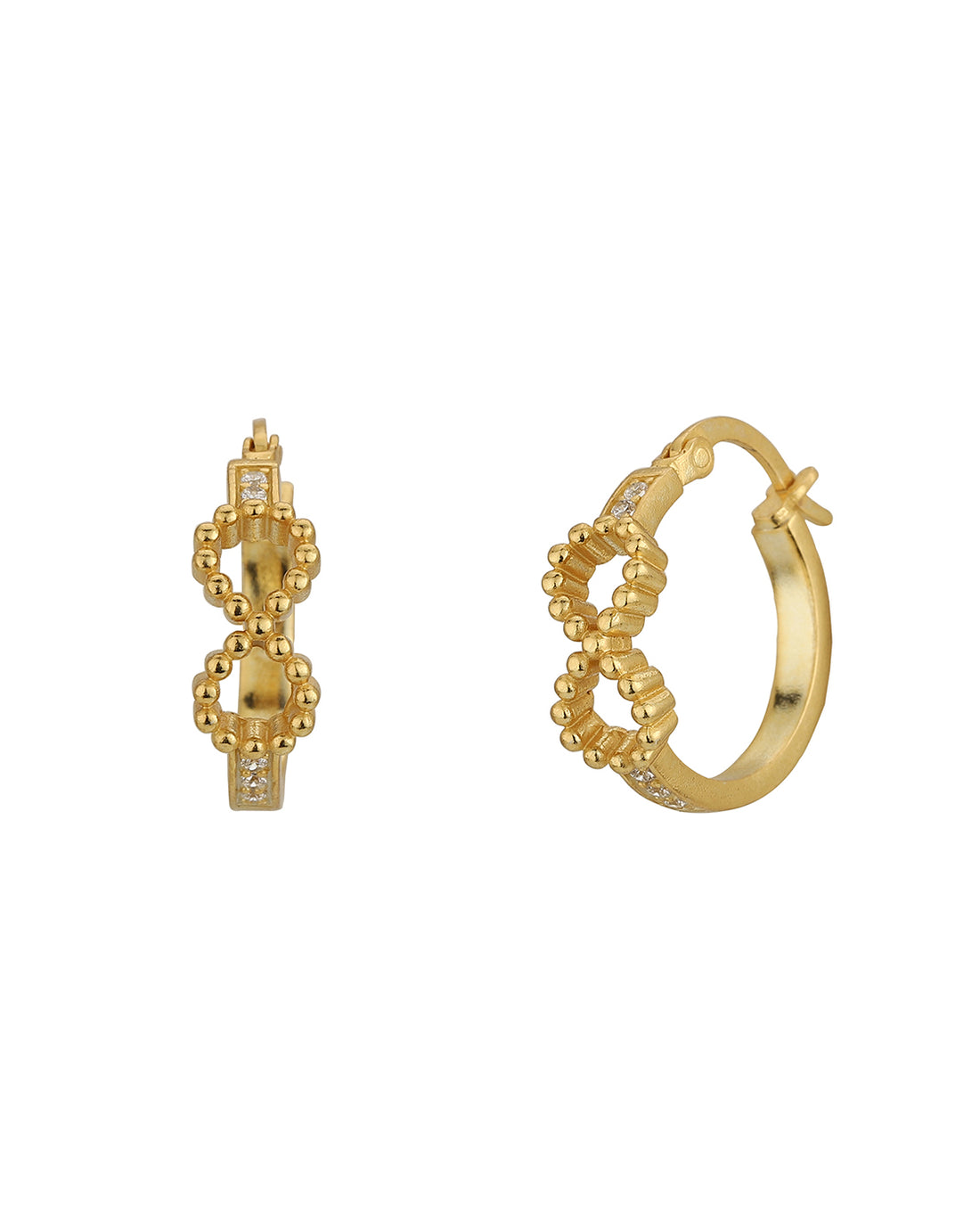18Kt Gold Plated Cz Infinity Hoop Earring