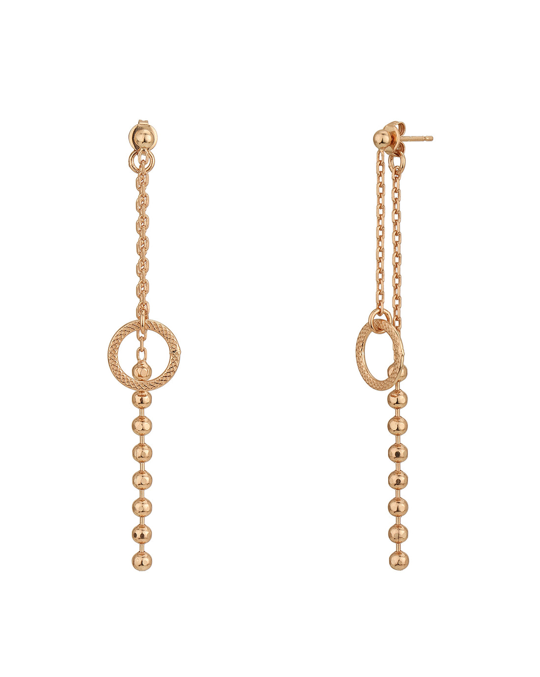 18Kt Rose Gold Plated Dangling Chain Drop Earring