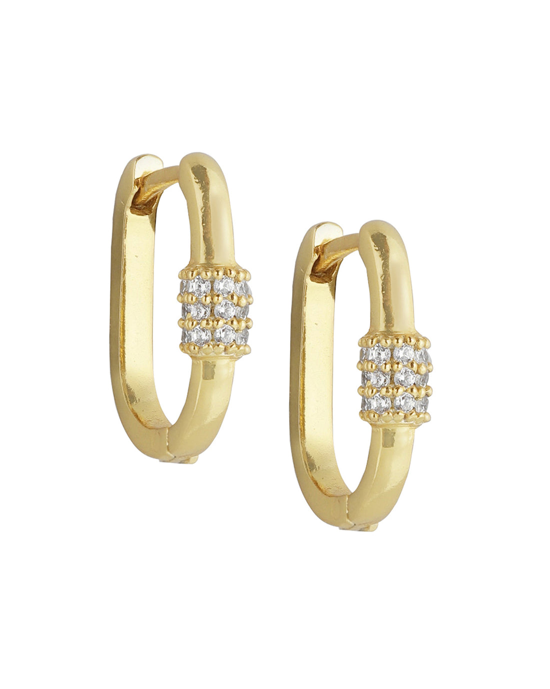 18Kt Gold Plated With Cz Stylish Hoop Earring For Women