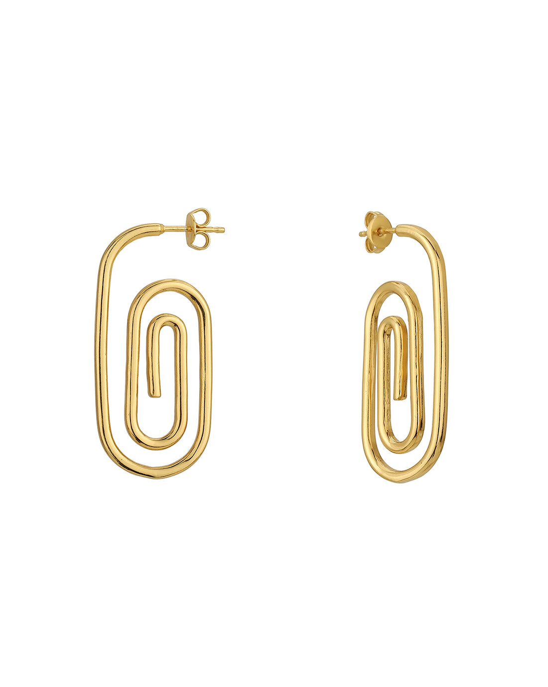 18Kt Gold Plated Stylish Paper Clip Drop Earring