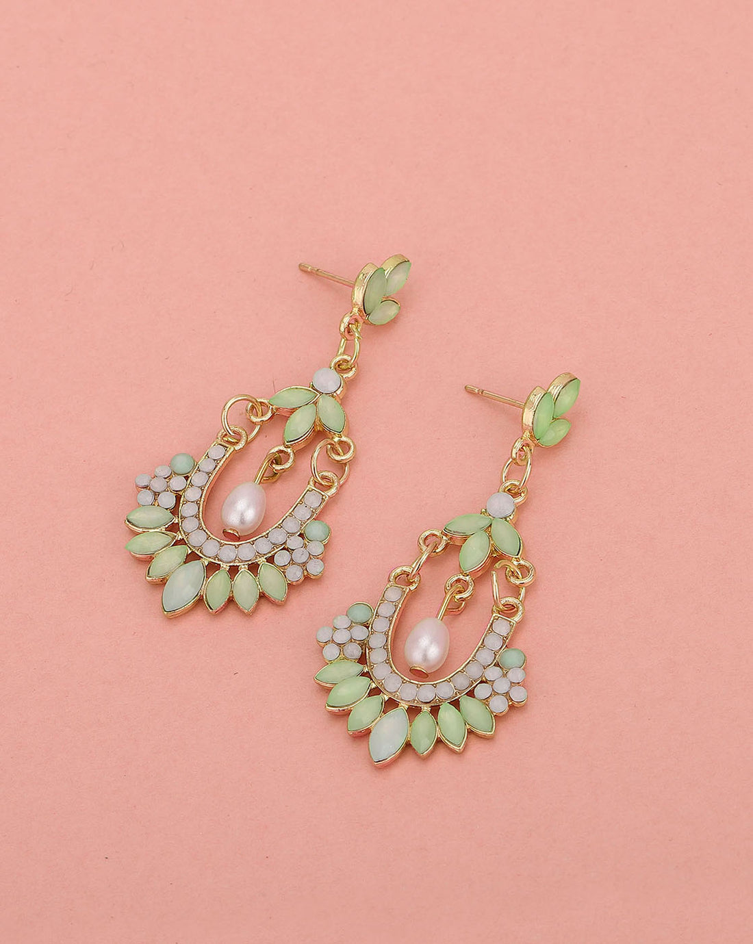 Gold Plated With Cz Fancy Drop Earring For Women