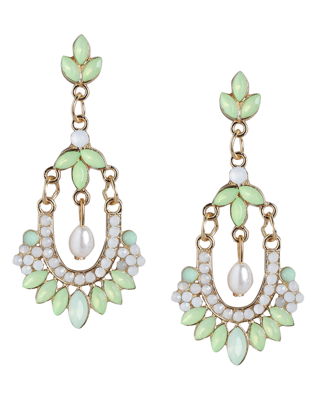 Gold Plated With Cz Fancy Drop Earring For Women