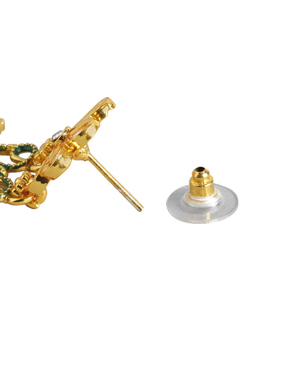 Gold Plated Dangling Pearl Chandelier Jhumka Earring For Women