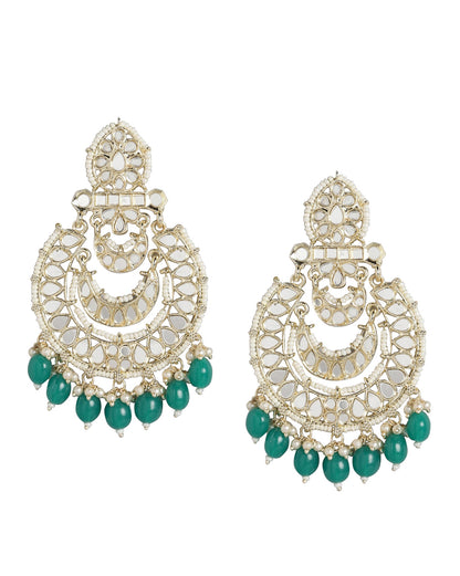 Gold Plated Dangling Pearl Chandelier Jhumka Earring For Women