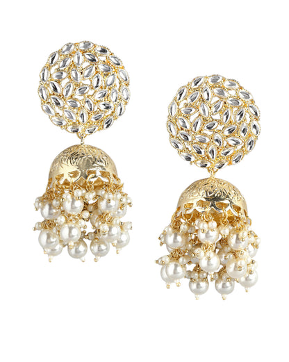 Gold Plated with Pearl Dome Shape Jhumki for women