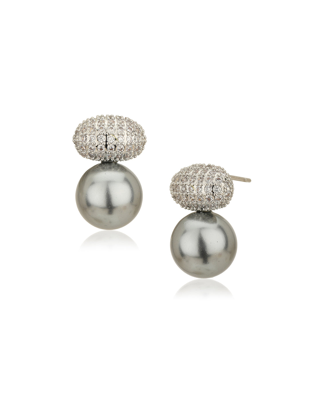 Premium Silver Plated with Pearl Stud Earring for women