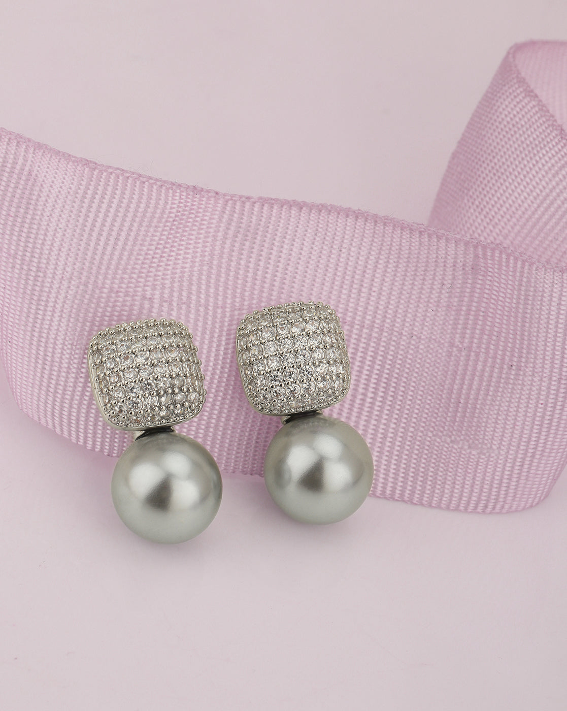 Premium Silver Plated Hanging Pearl Drop Earring for women