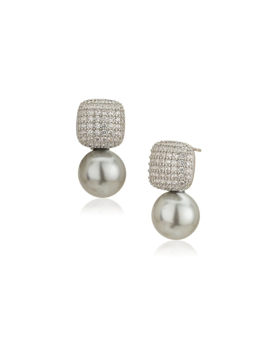 Premium Silver Plated Hanging Pearl Drop Earring for women