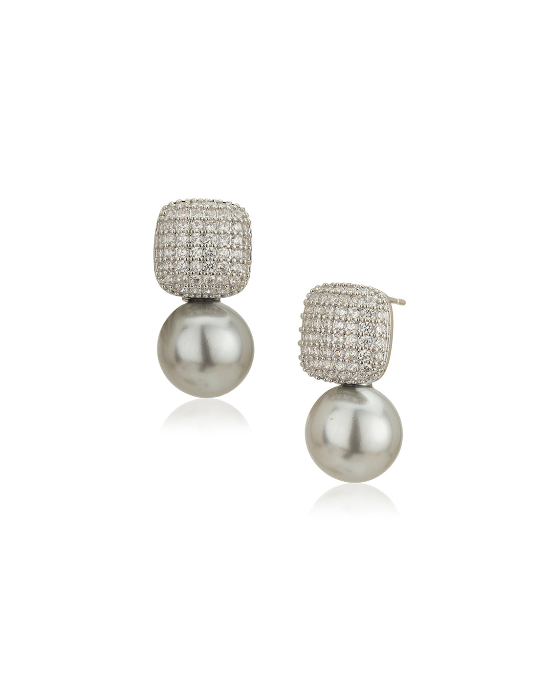 Premium Silver Plated Hanging Pearl Drop Earring for women