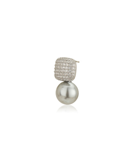 Premium Silver Plated Hanging Pearl Drop Earring for women