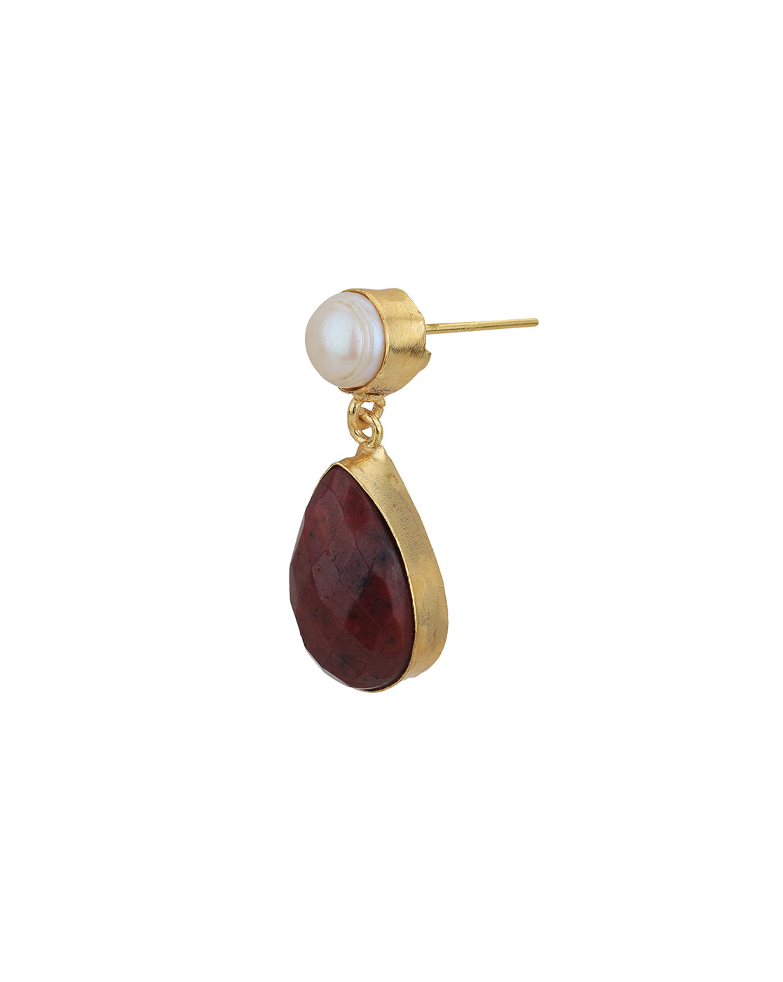 Gold Plated &amp; Quartz Stone Drop Earring for women