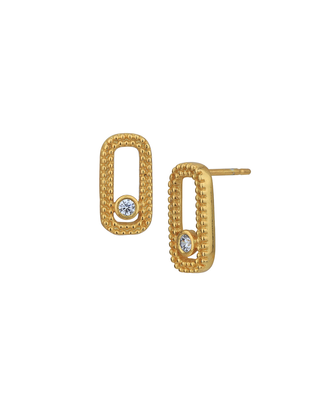 18kt Gold Plated with CZ Contemporary Stud Earring for women