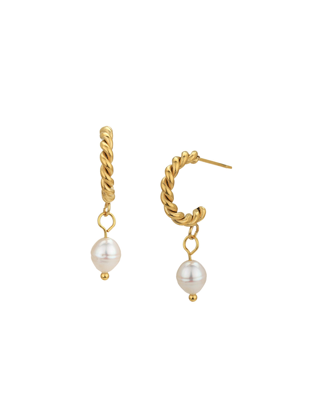 Gold Plated Dangling Pearl Drop Earring for women