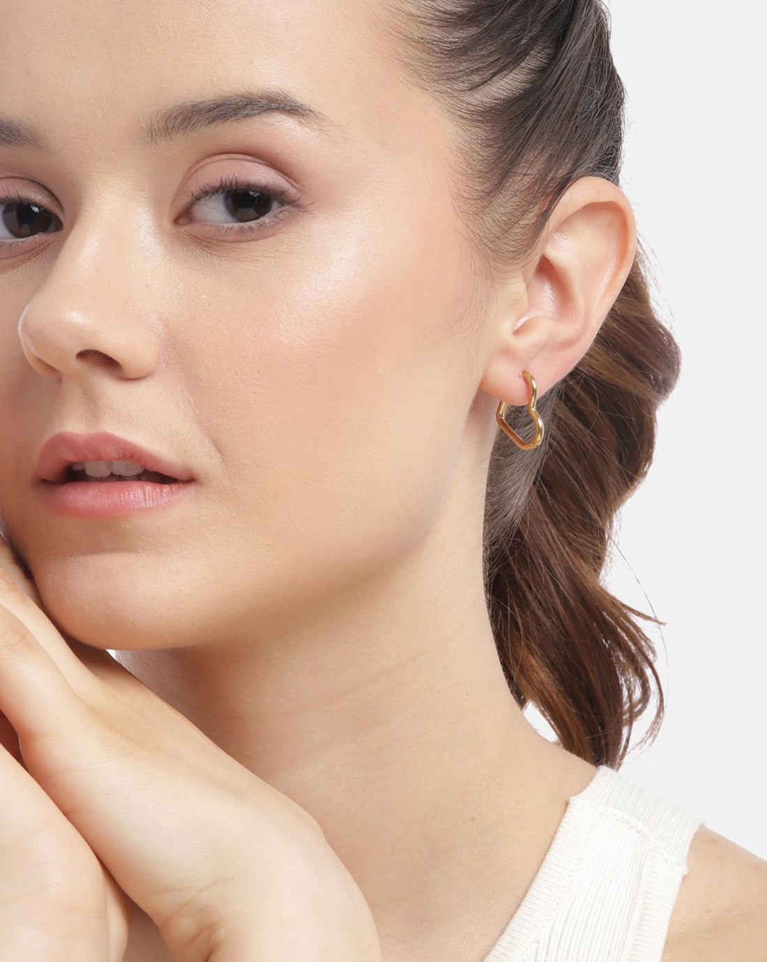 Gold Plated Heart Hoop Earring for women