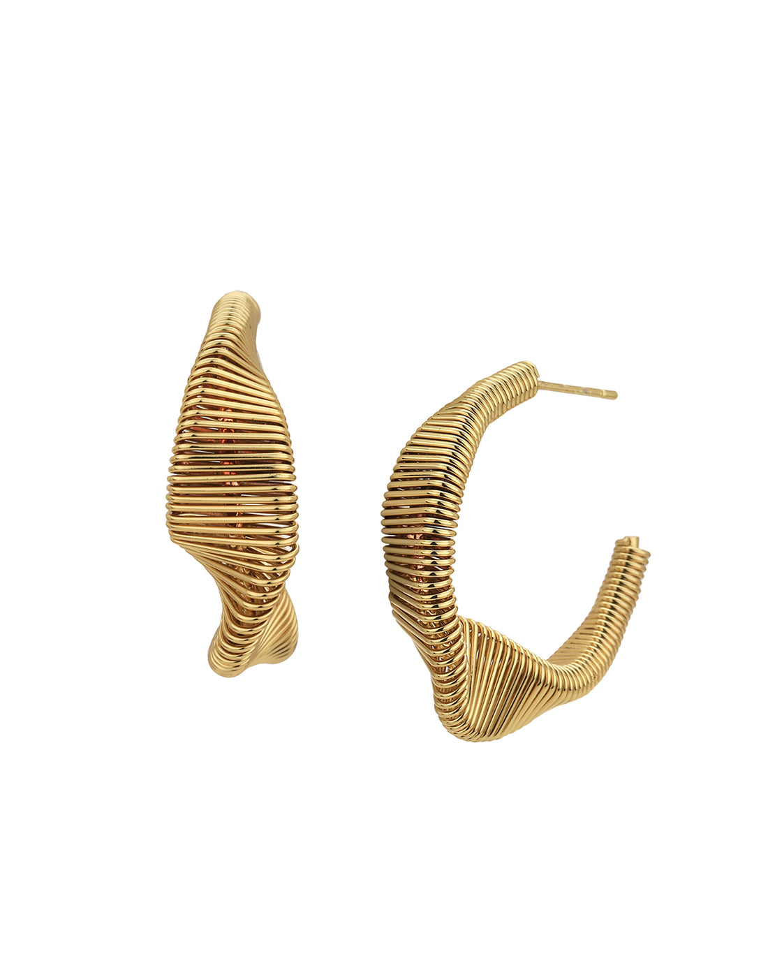 Gold Plated Contemporary Half Hoop Earring for women