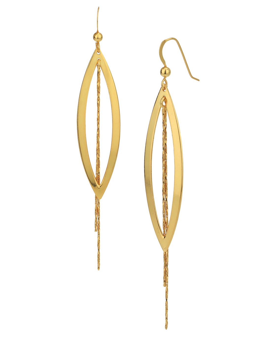 18kt Gold Plated Fancy Oval Drop Earring for women