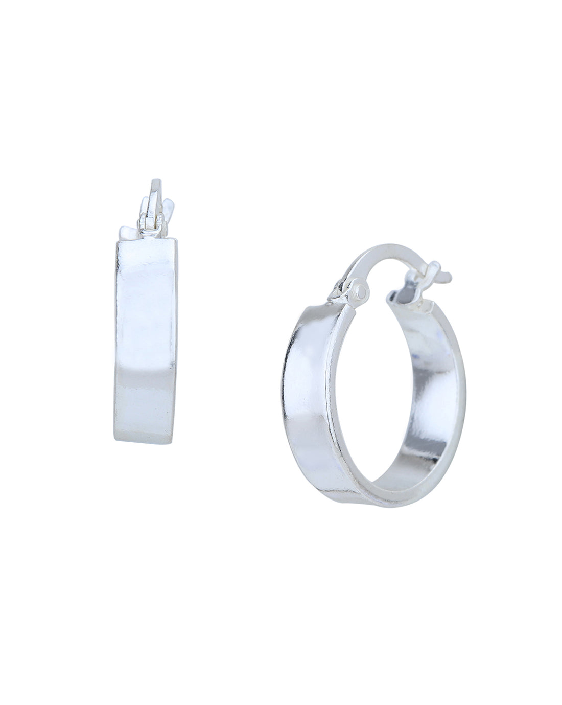 Rhodium Plated Circular Hoop Earring for women