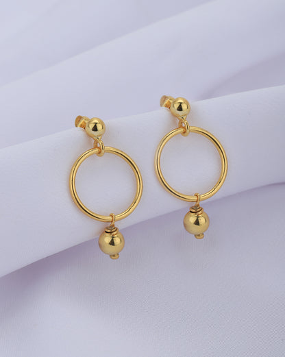 18kt Gold Plated Circular Drop Earring for women