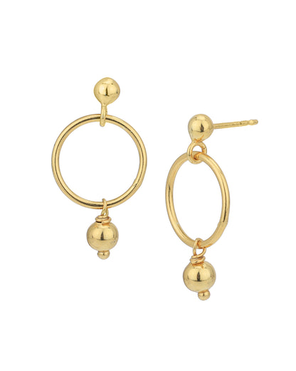 18kt Gold Plated Circular Drop Earring for women