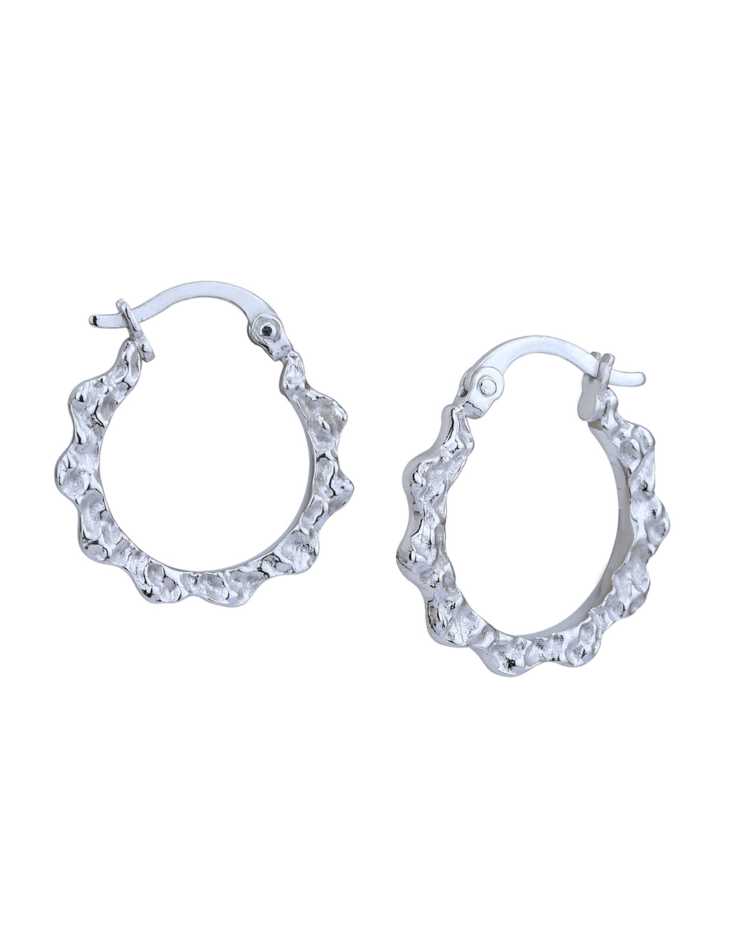 Rhodium Plated Hoop Earring