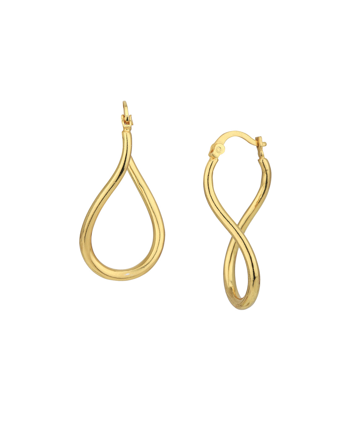 18kt Gold Plated Contemporary Infinity Drop Earring
