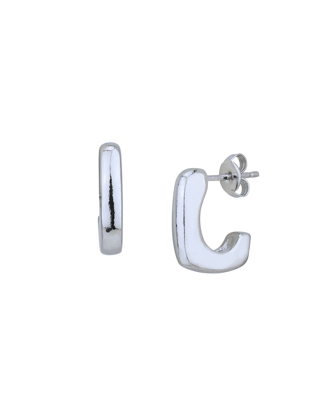 Rhodium Plated Contemporary Drop Earring