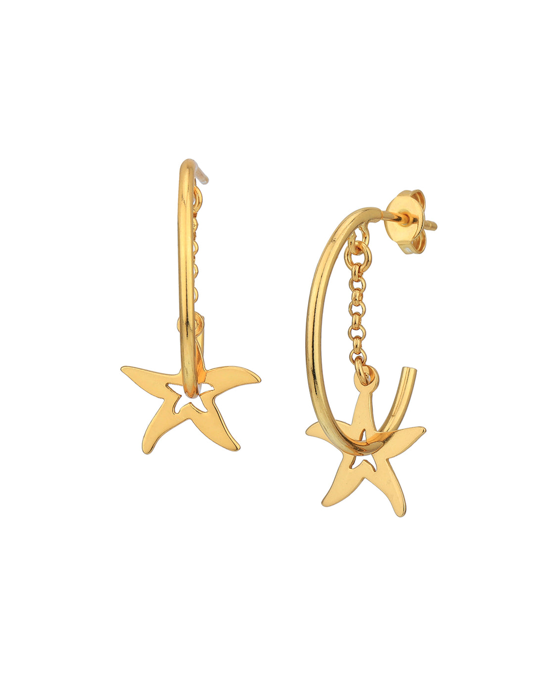 18kt Gold Plated Dangling Star Drop Earring