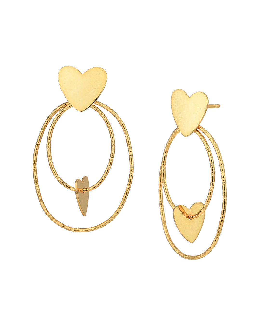 18kt Gold Plated with Heart Drop Earring