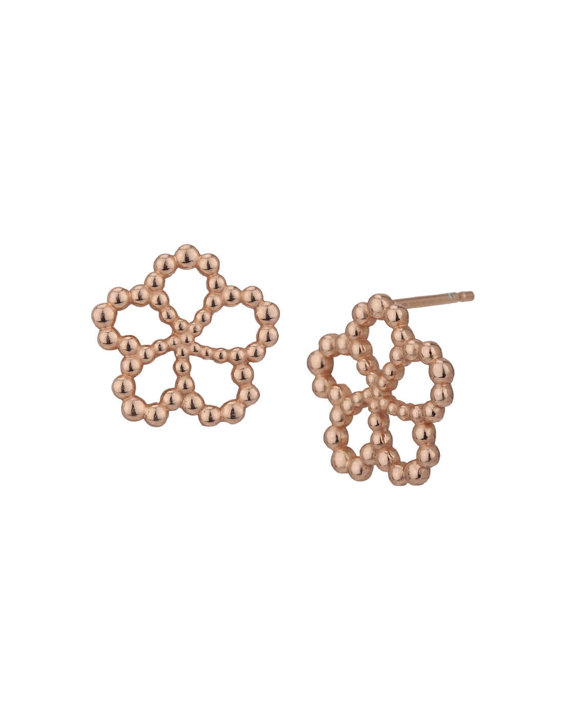 18kt Rose Gold Plated Floral Bold Stud Earring