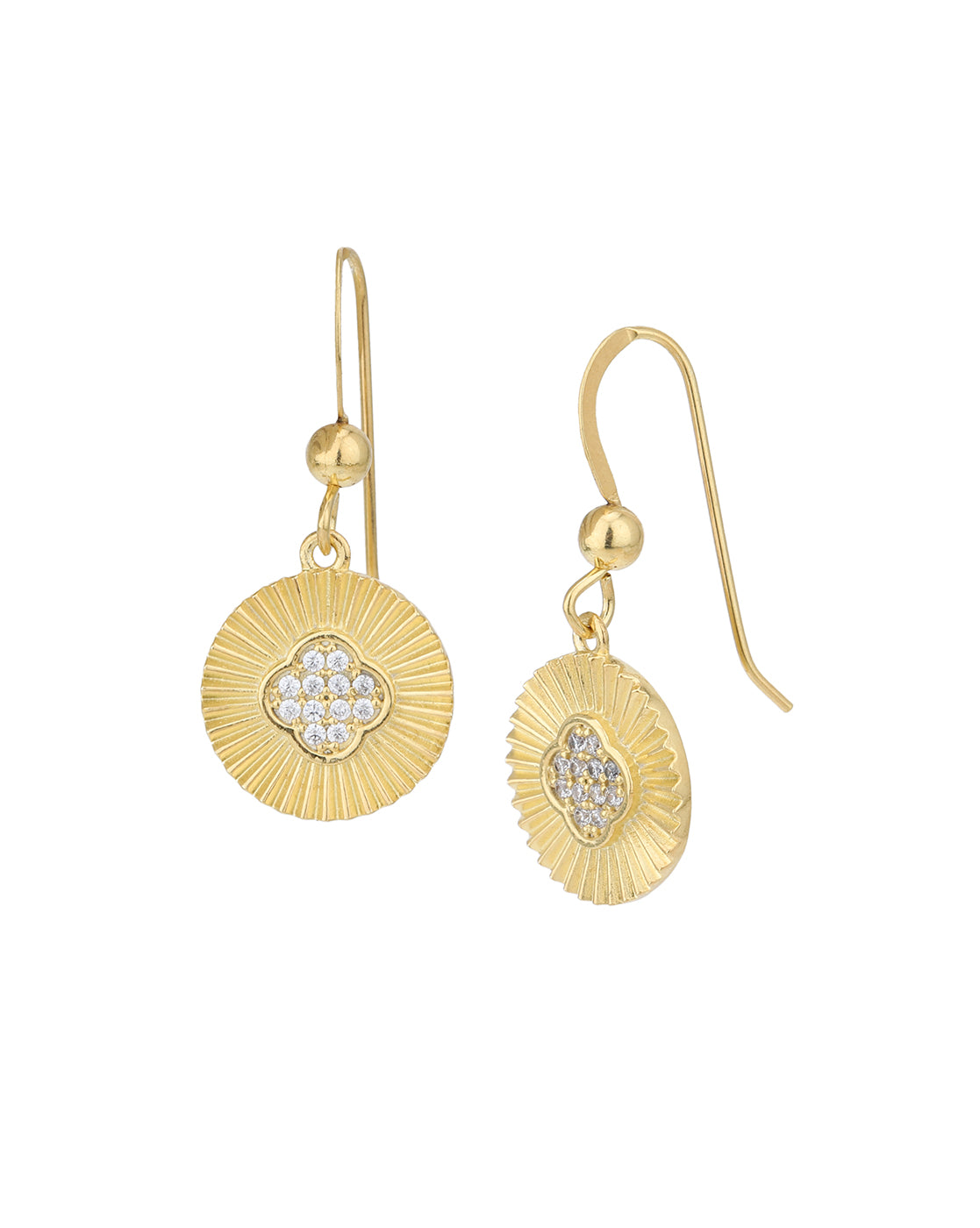 18kt Gold Plated with CZ Circular Drop Earring
