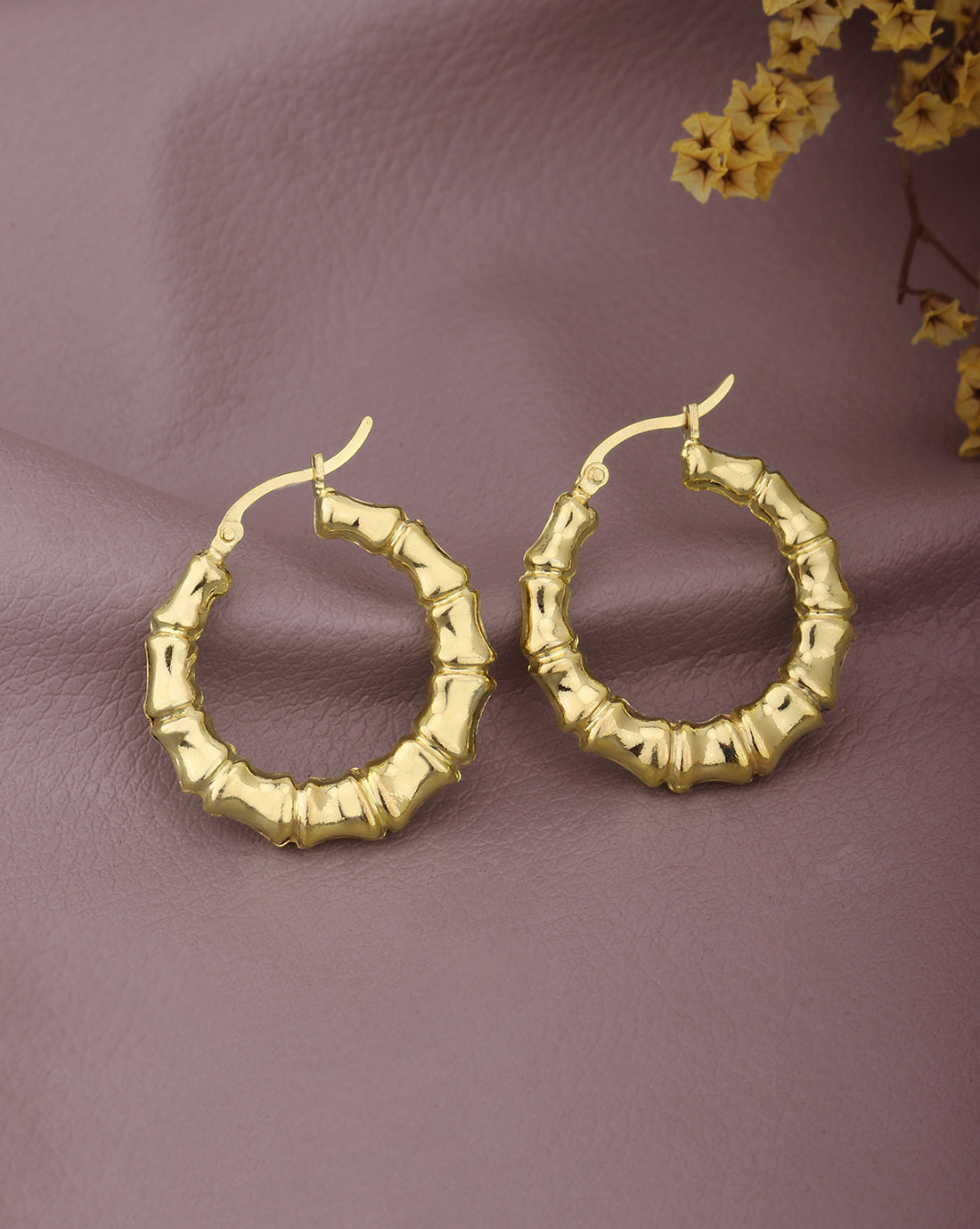 18kt Gold Plated Fancy Circular Hoop Earing