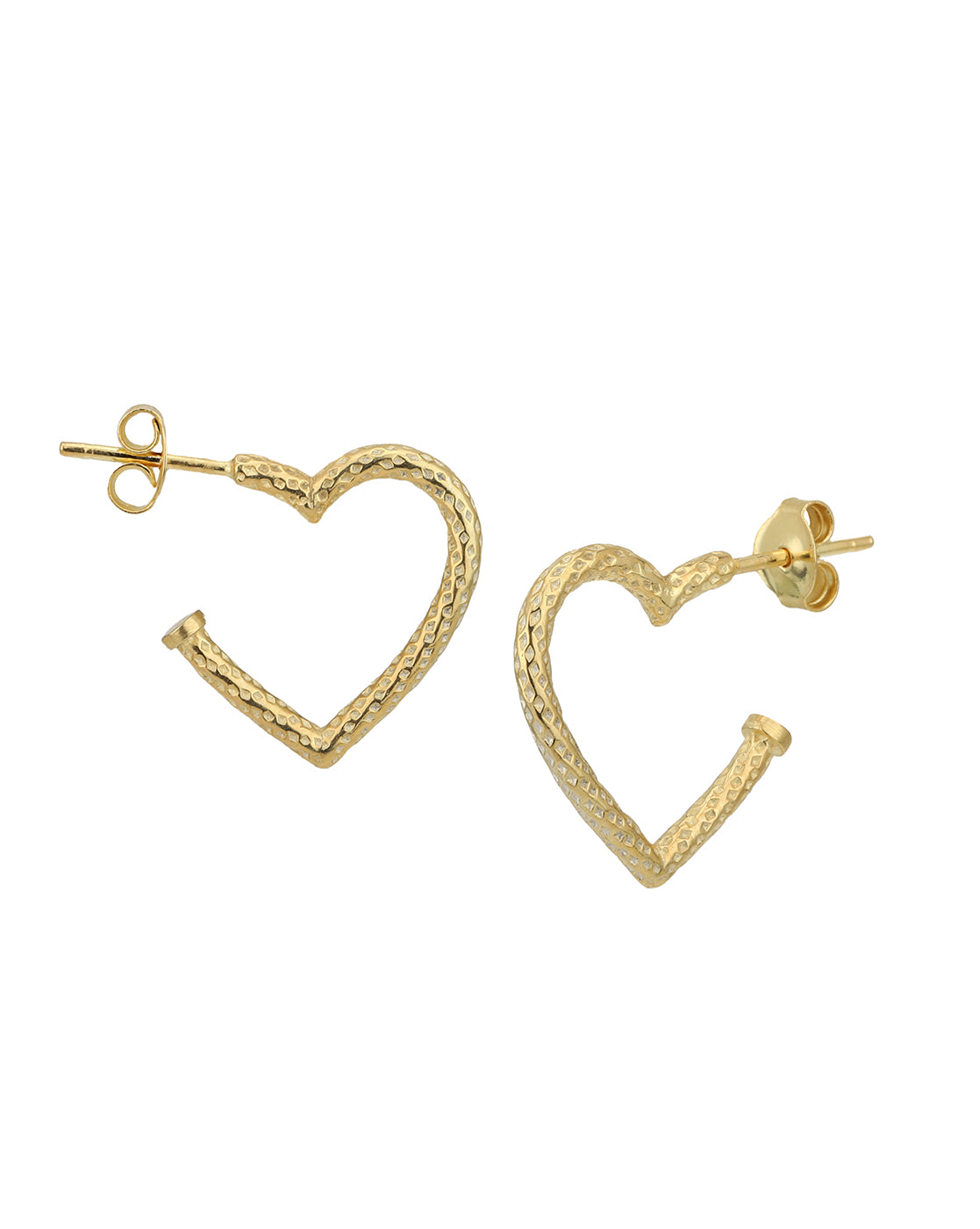 18kt Gold Plated Heart Half Hoop Earring