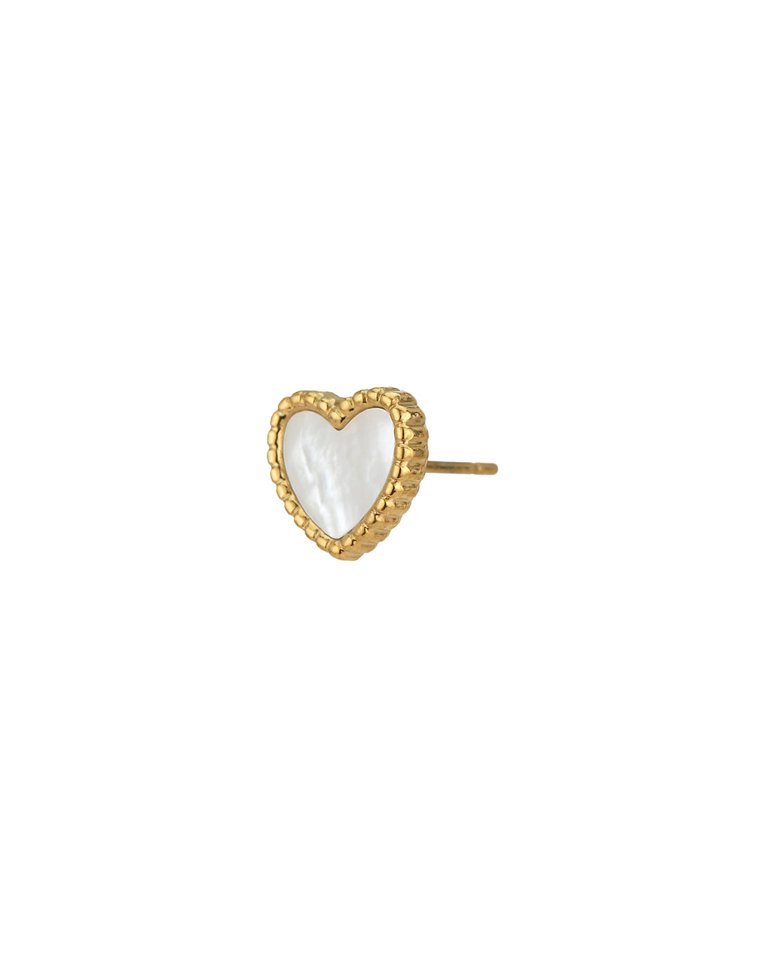 18kt Gold Plated Stainless Steel Heart Shell Stud Earring