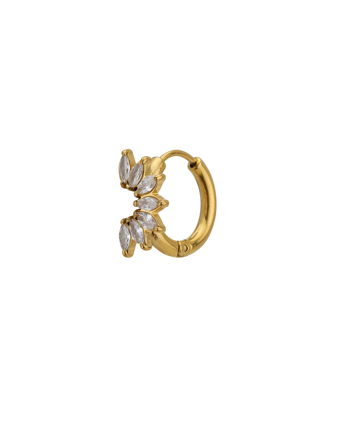 18kt Gold Plated Stainless Steel CZ Hoop Earring