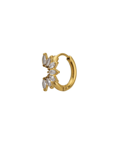 18kt Gold Plated Stainless Steel CZ Hoop Earring