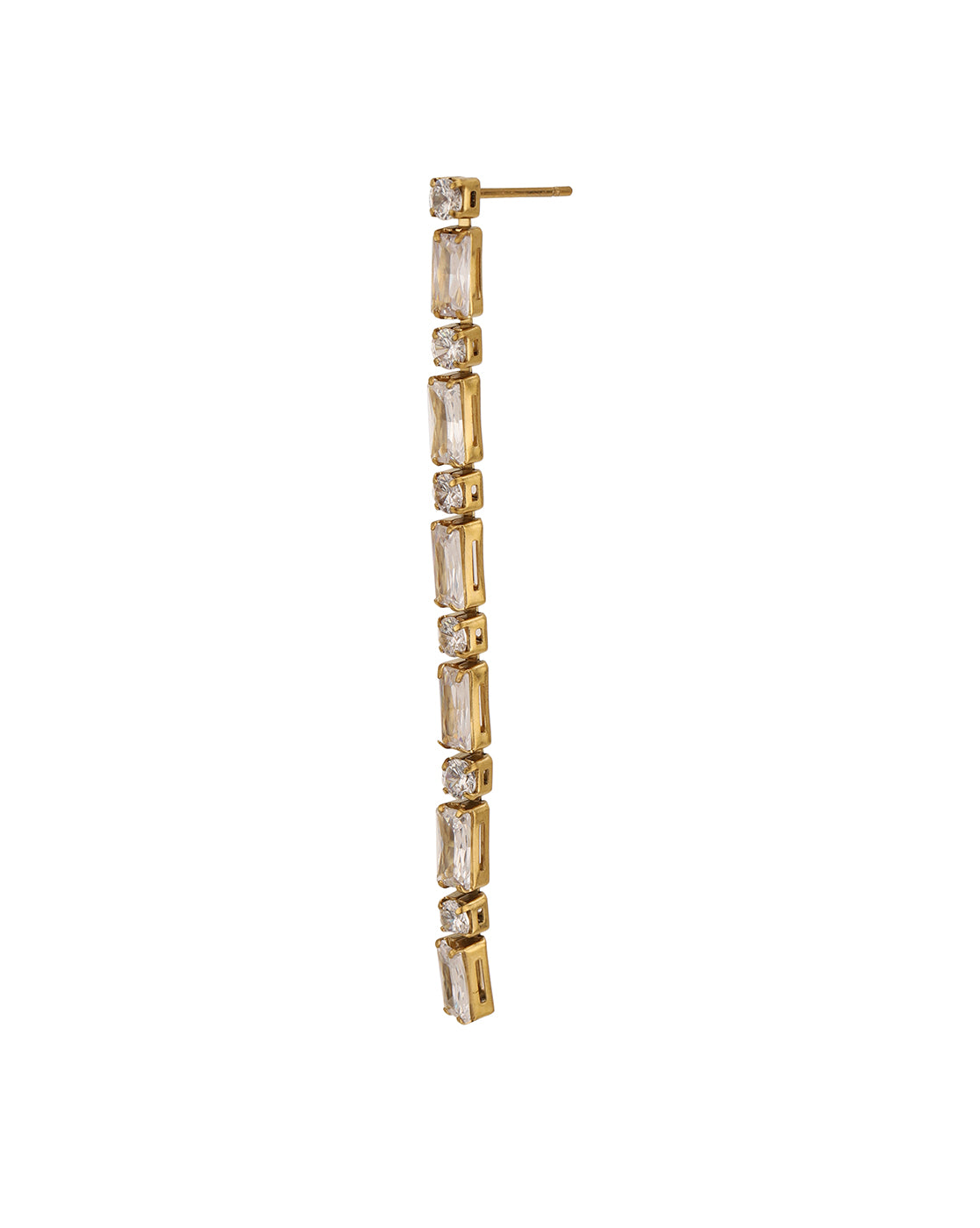 18kt Gold Plated Stainless Steel CZ Drop Earring