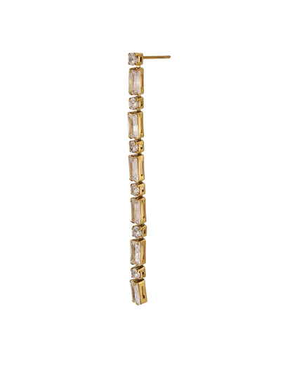 18kt Gold Plated Stainless Steel CZ Drop Earring