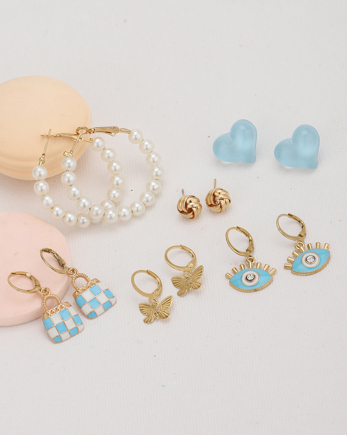 Set of 6 GENZ Gold Plated Multipack Stud &amp; Hoop Earring Set