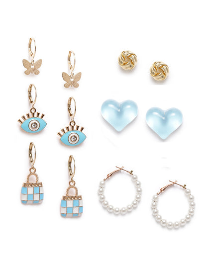 Set of 6 GENZ Gold Plated Multipack Stud &amp; Hoop Earring Set