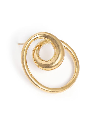 Gold Plated Fibonacci spiral Stud Earring