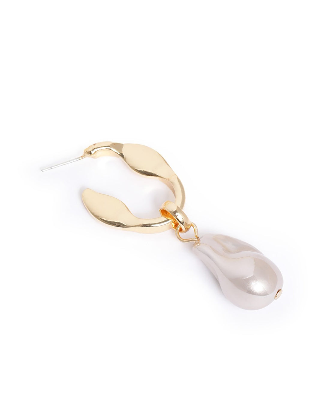 Gold Plated Dangling Pearl Drop Earring
