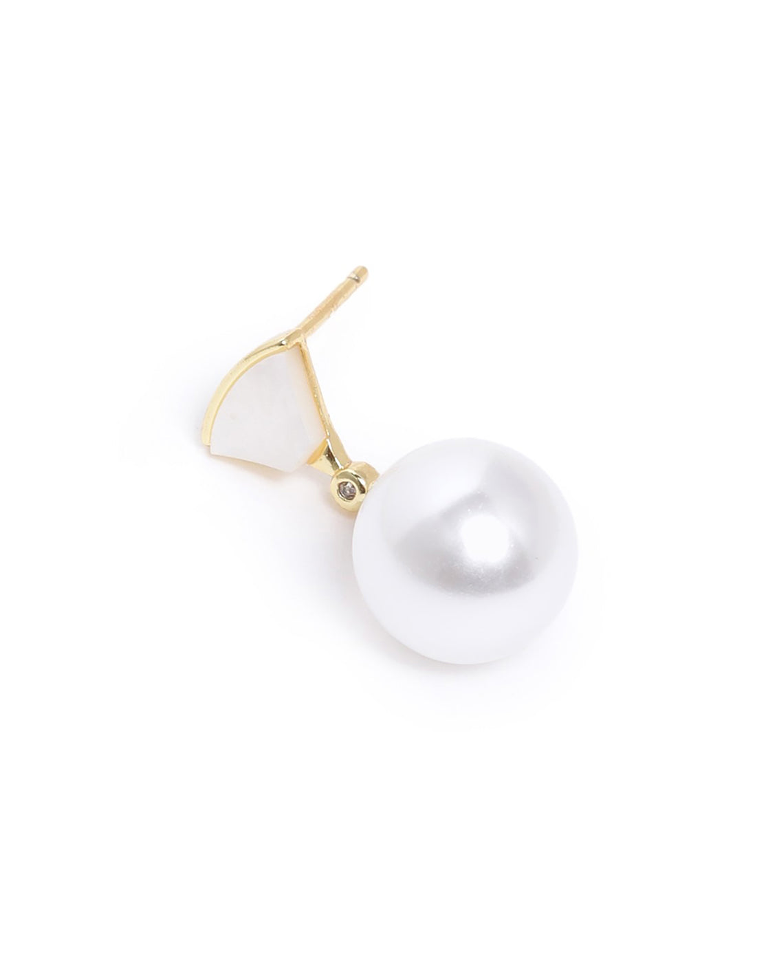 Gold Plated Dangling Pearl Fancy Drop Earring