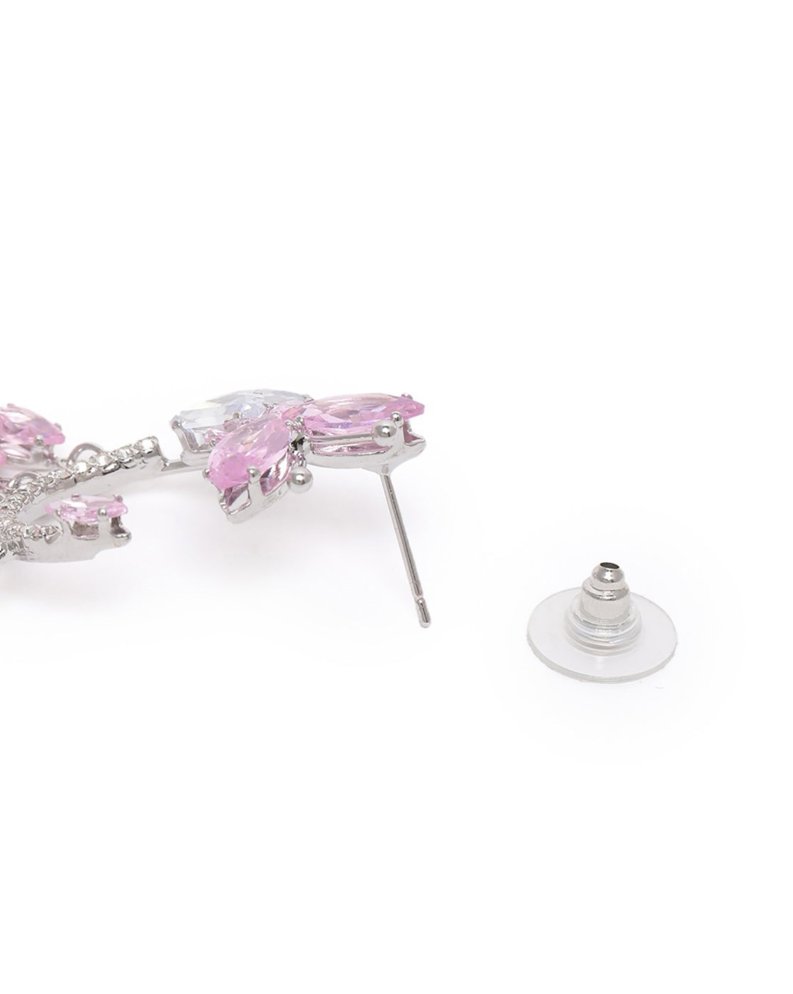 Premium Silver Plated CZ Butterfly Decorative Chandelier Earrings