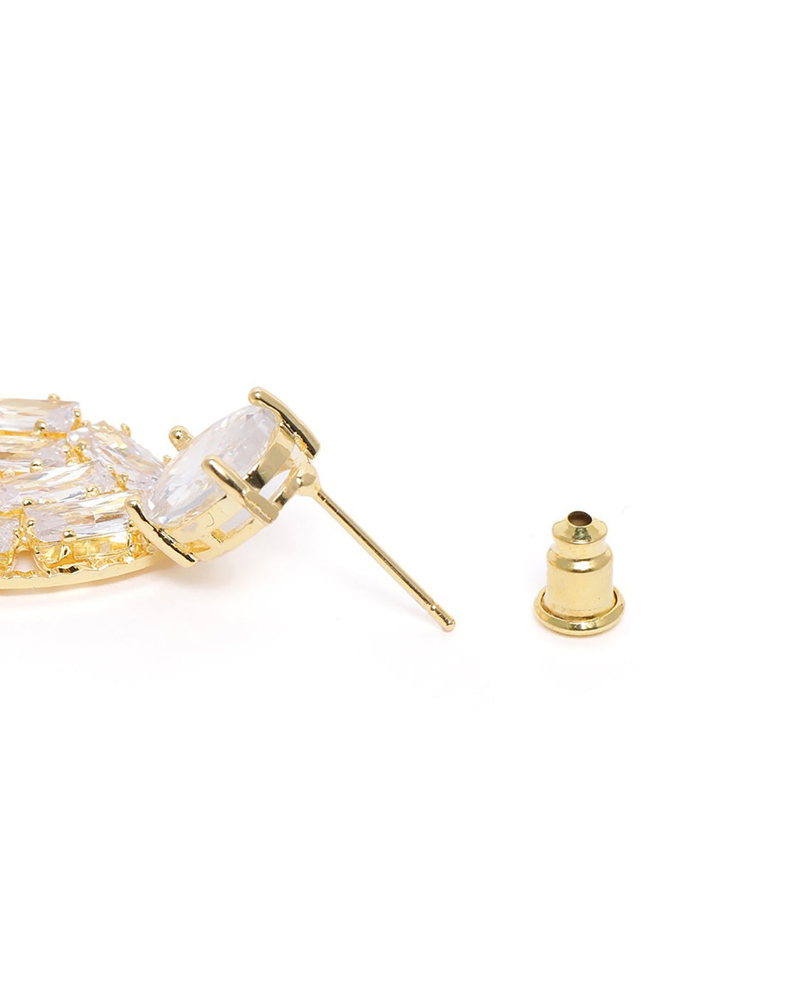 Premium Gold Plated CZ Oval Fancy Drop Earring