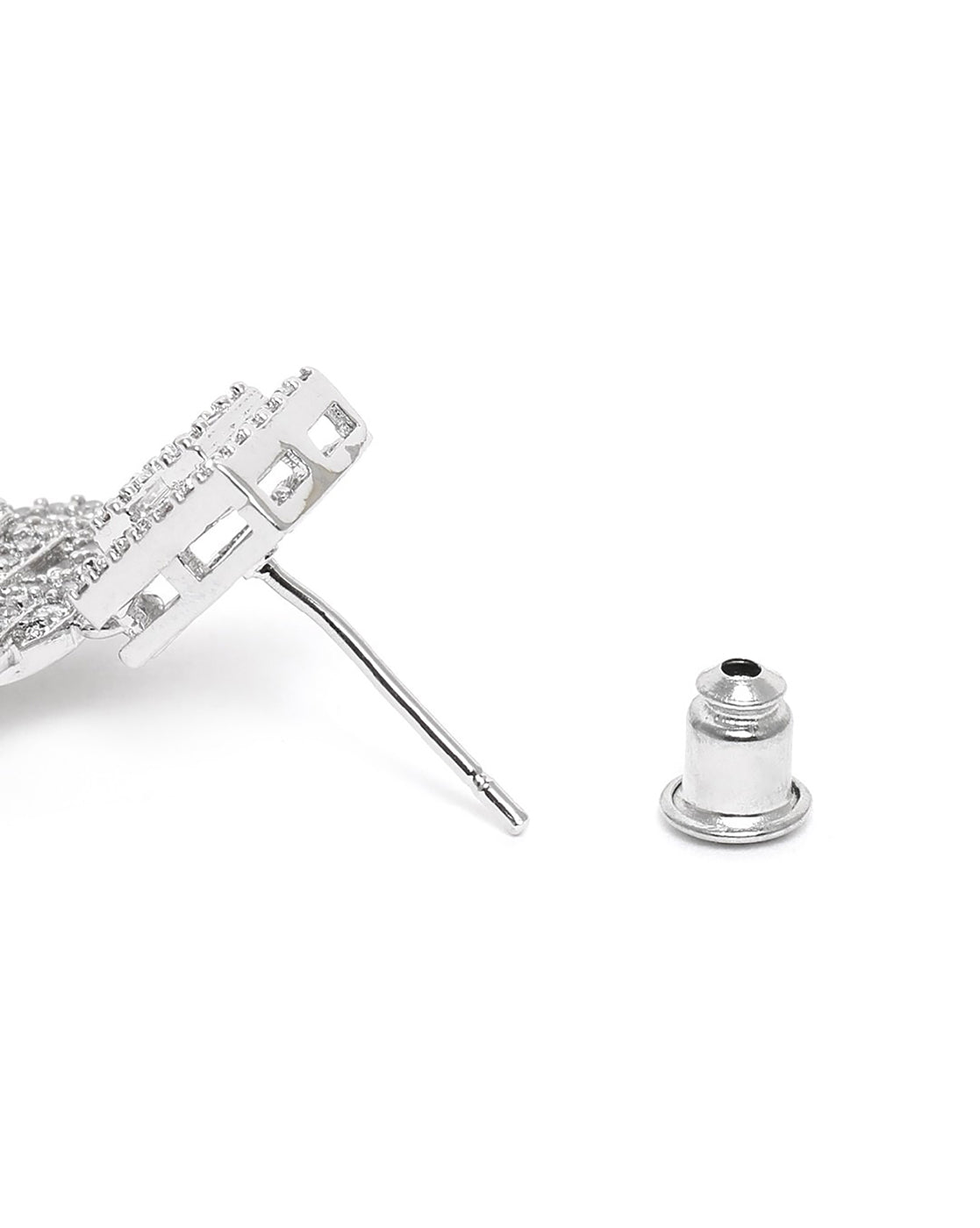 Premium Silver Plated CZ Square Drop Earring