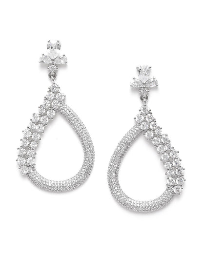 Premium Silver Plated CZ Tear Drop Fancy Earring